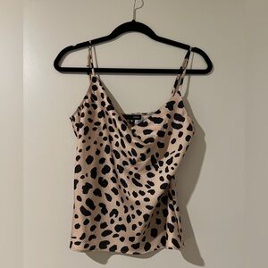 AQUA / LEOPARD COWL NECK TANK / SIZE S